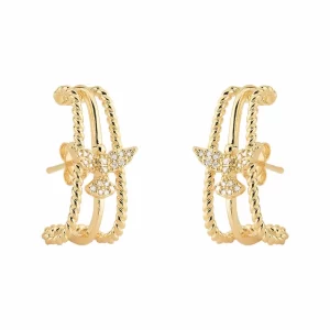 Brinco ear hook espirito santo cravejado em micro zircônia