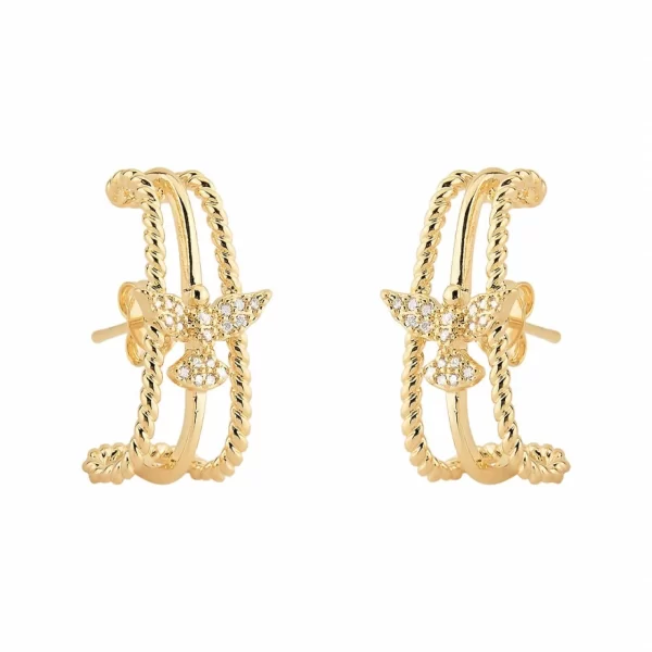 Brinco ear hook espirito santo cravejado em micro zircônia