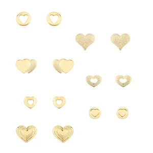 Kit de brincos semaninha só Love banhado a ouro 18k