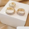 Kit de brincos de argolas cravejadas em zircônia banhada a ouro 18k - Image 3
