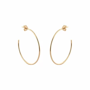Brinco argola fina e lisa banhada a ouro 18k