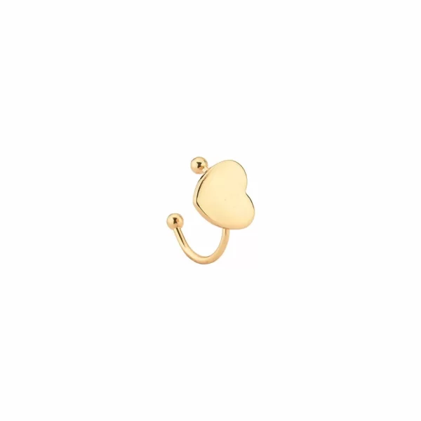 Piercing fake Coração liso banhado a ouro 18k