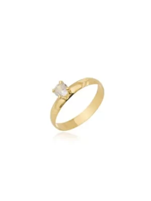 Anel ponto de luz 6mm banhado a ouro 18k