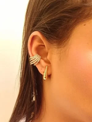 Brinco Formato Gota banhado a ouro 18k