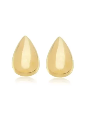 Brinco gota lisa banhado a ouro 18k