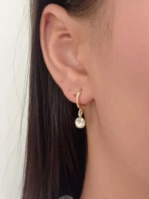 Argolinha ponto de luz 6mm banhado a ouro 18k