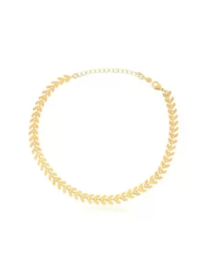 Colar Chocker Folha Detalhada Banhado a ouro 18k