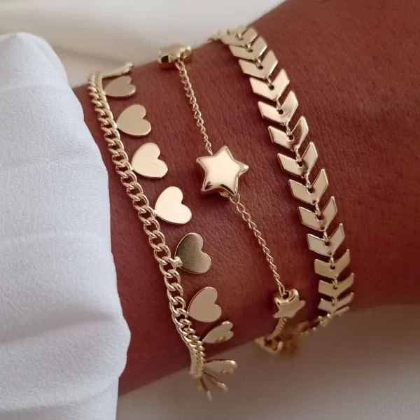 Pulseira de Estrela Banhada a ouro 18k