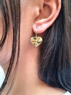 Argolinha Coração Organic banhado a ouro 18k