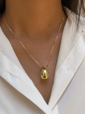 Colar Gota Banhado a Ouro 18K