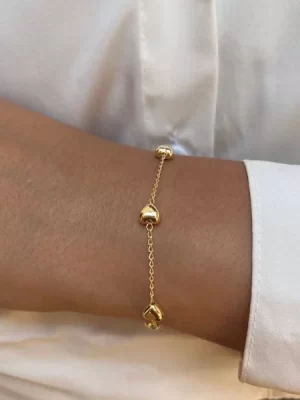 Pulseira Coração Banhada a Ouro 18K